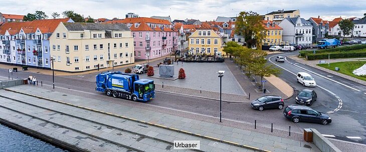 Urbaser waste vehicle collects waste in Northern Europe