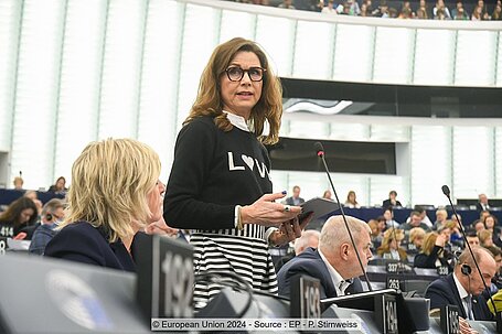 MdEP Pernille Weiss during the parliament's plenary vote on 27 February 2024. 