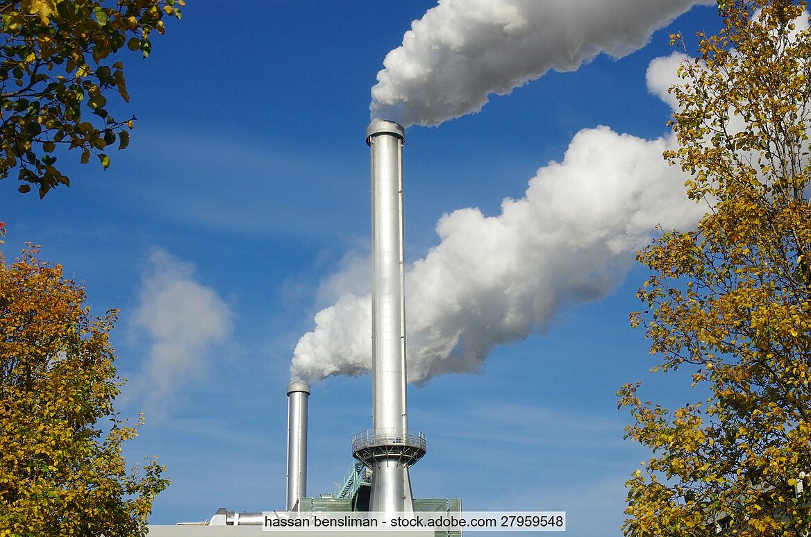 industrial chimneys, stock photo