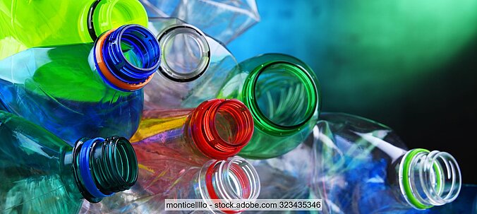 colored plastic beverage bottles, stock photo