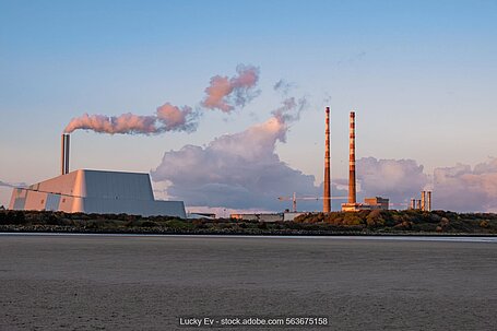 Dublin Waste to Energy Plant at sunset (stock image)