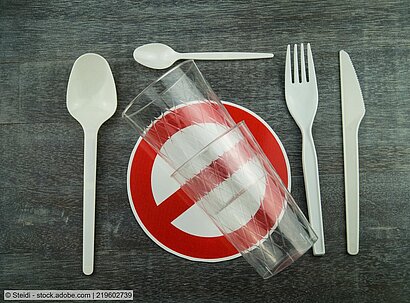 Single use cutlery made of plastic