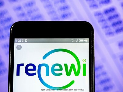 Renewi's company logo seen displayed on a smartphone screen