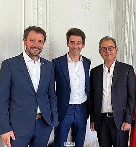 Alexandre Henriquet (Lefort CFO), Alexandre Henkens (Lefort CEO) and Frédéric Malin (former shareholder and CEO of Copex) (l. to r.)