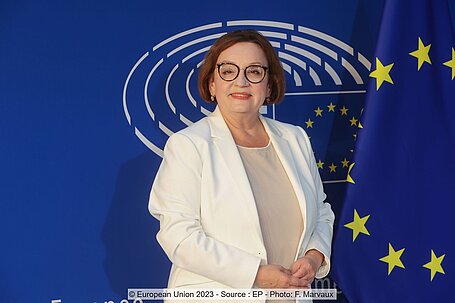 Polish MEP Anna Zalewska (PiS) in the European Parliament in Strasbourg