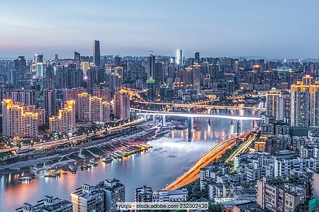 Night skyline of the city of Chongquing, China