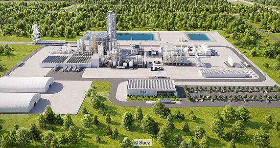 Visualisation of the planned "Infinite Loop" PET recycling facility in Saint-Avold, France