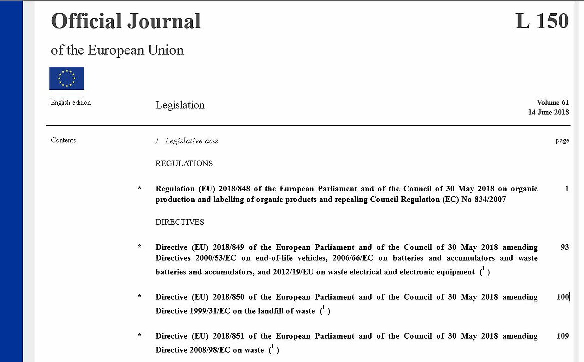 Official Journal of the European Union, L 150, 14 June 2018
