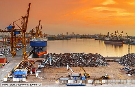 Scrap metal in the port of St. Petersburg