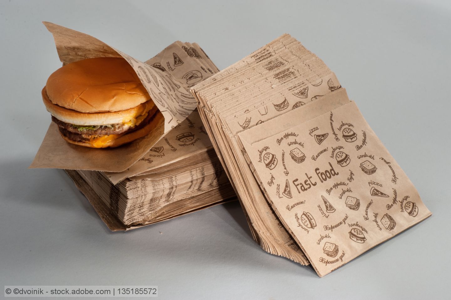 Paper-based packaging and napkins for takeaway food