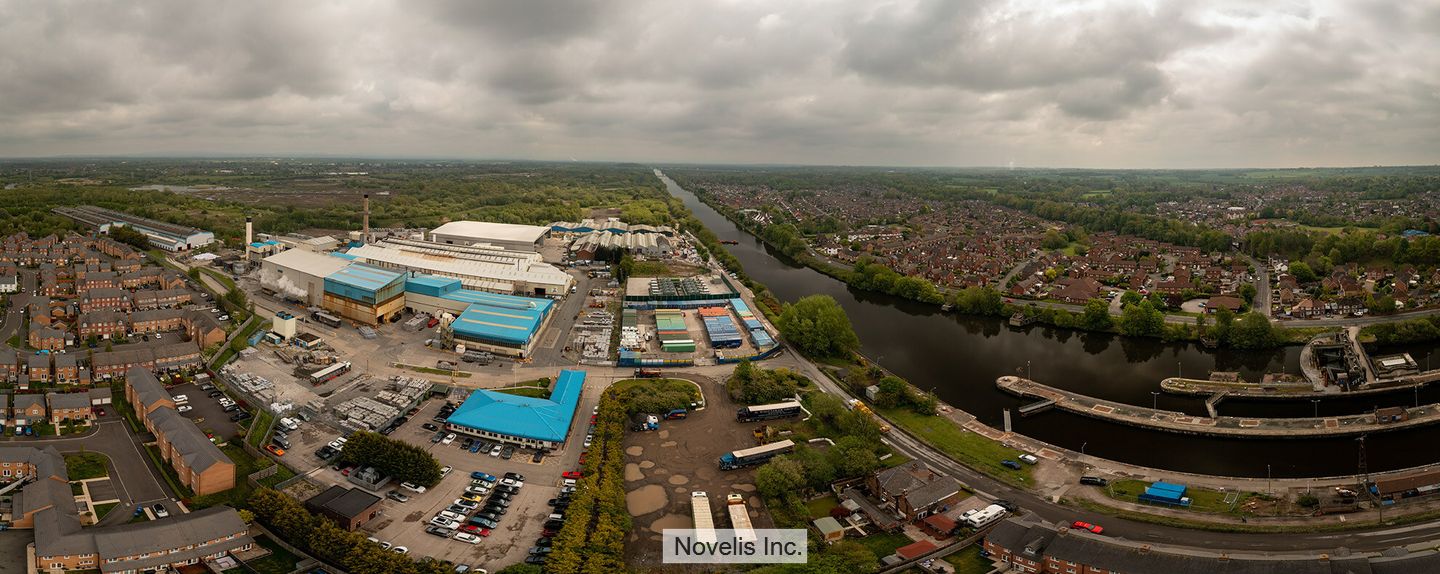 Areal view of Novelis' Lacthford Locks Works in the UK