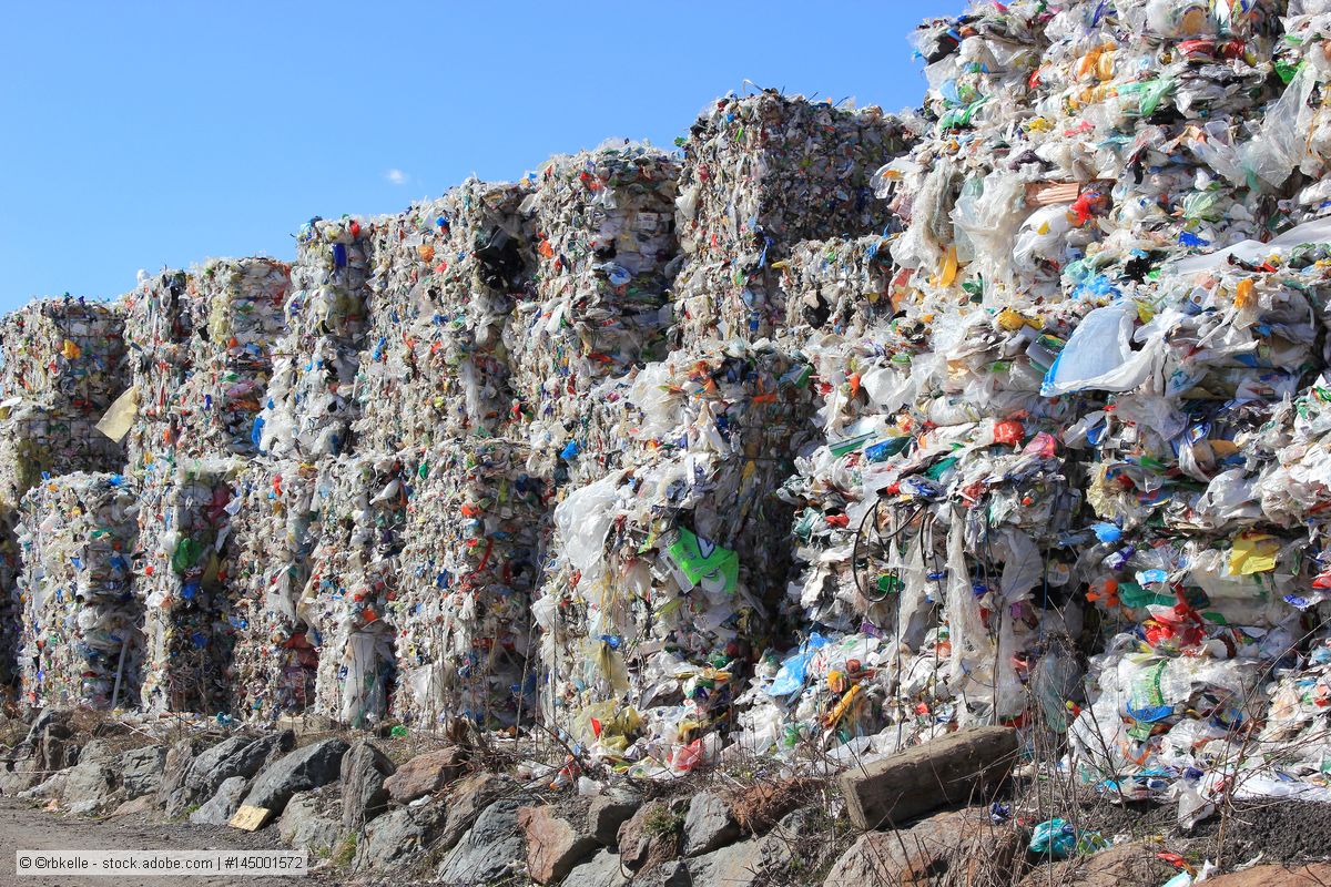 baled waste plastics