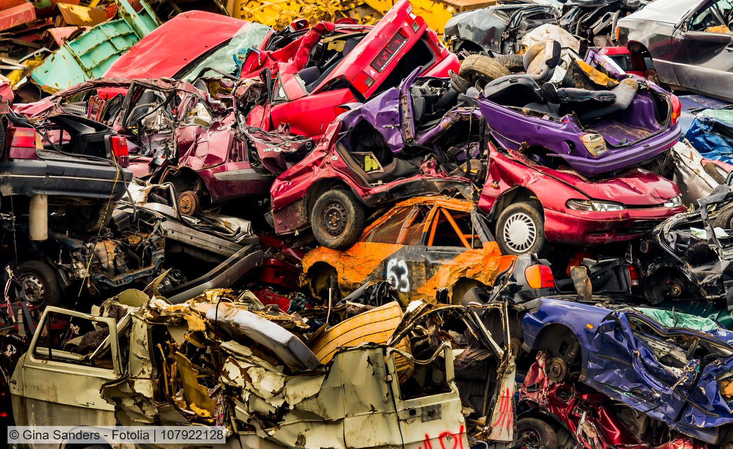 Pile of crushed autobodies