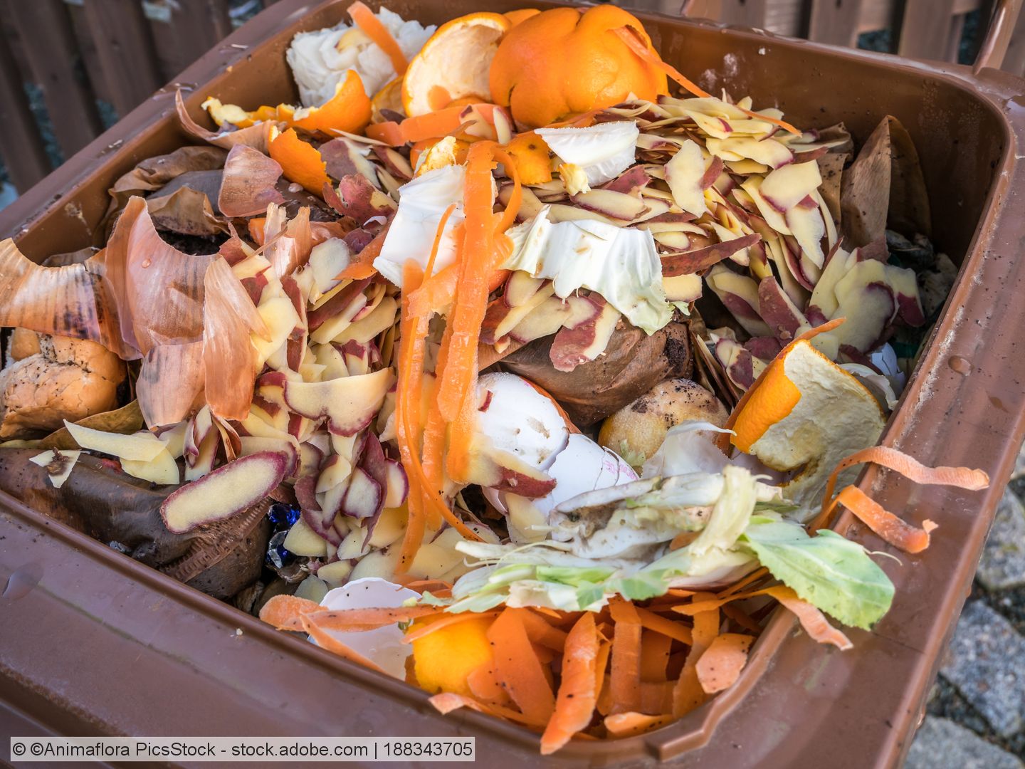 Open bin with seperately collected kitchen waste