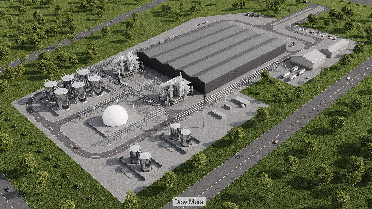 Artist's impression of the plastic recycling plant in Böhlen, Germany