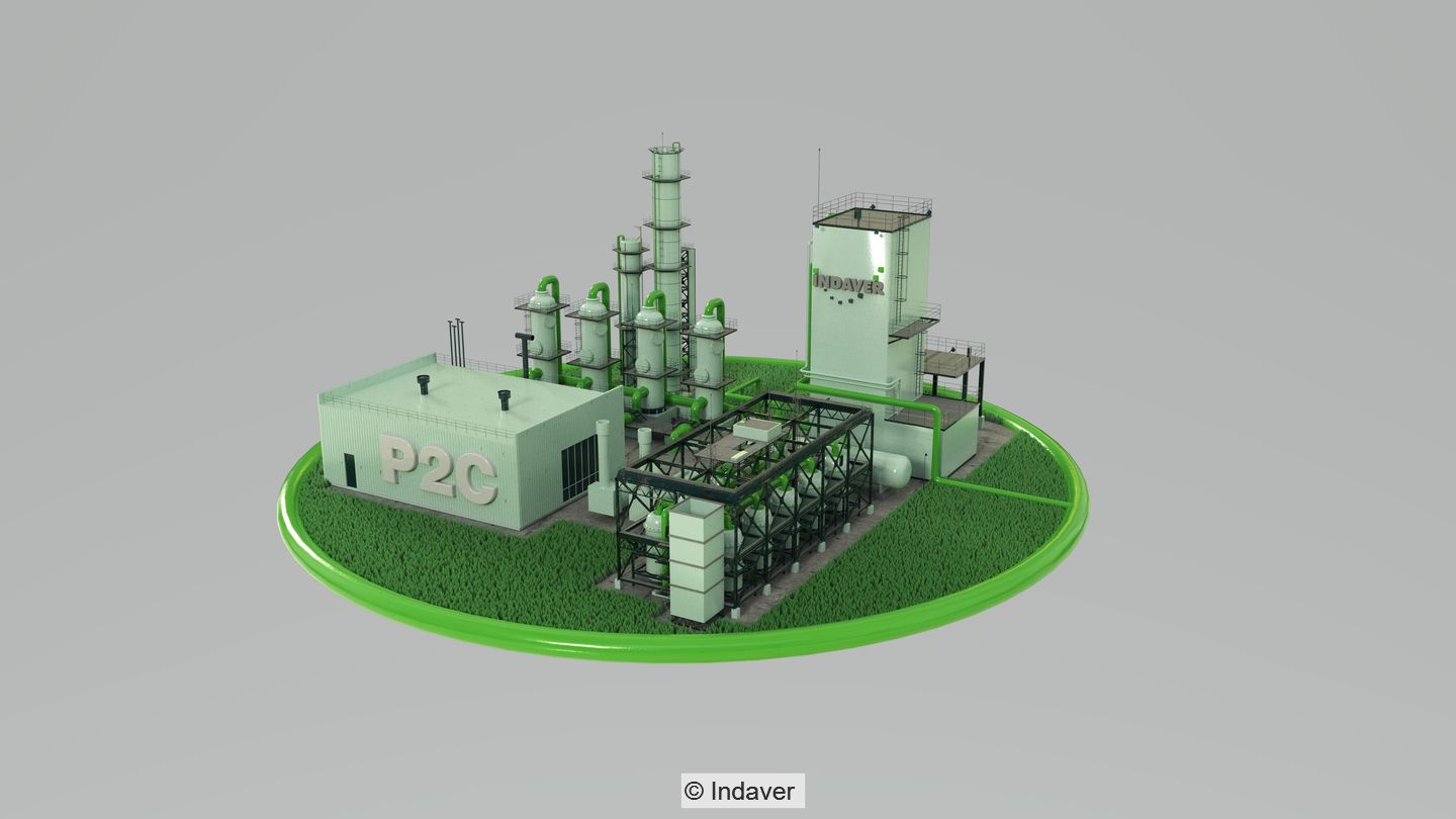 Artist's impression of Indaver's planned ""Plastics 2 Chemicals" facility in the port of Antwerp, Belgium