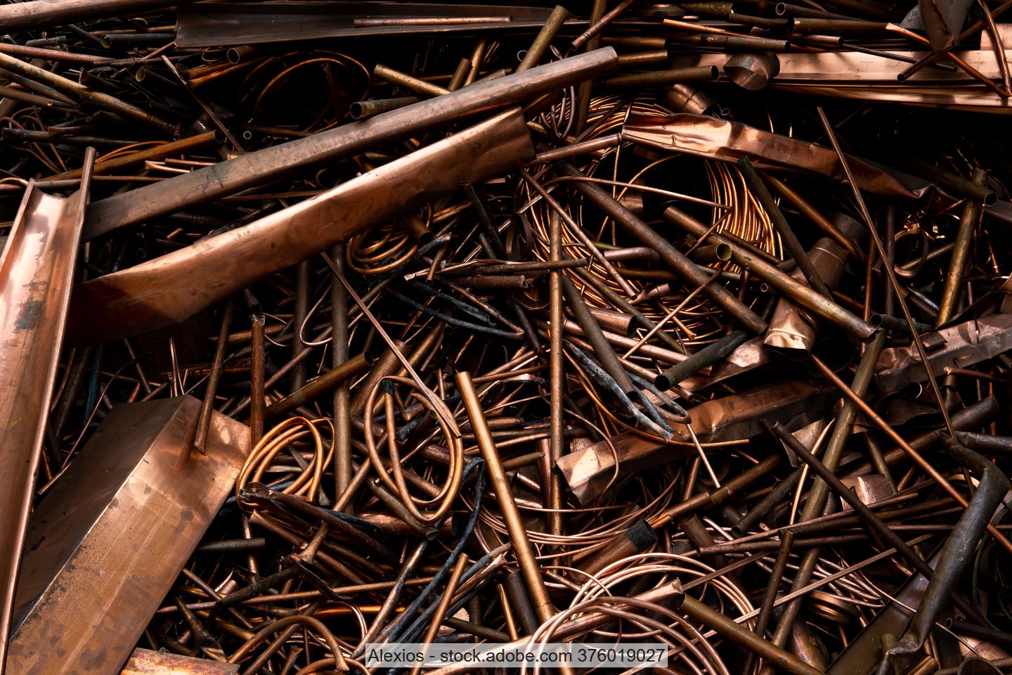 pile of tarnished copper scrap