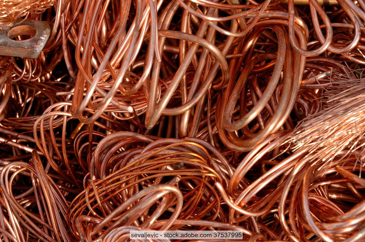 Pile of copper scrap, stock photo